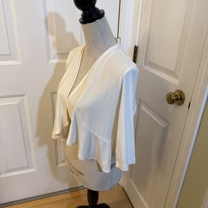 OFF WHITE CARDI Clara Sun Woo Womens Three Quarter Sleeve Comfy Cardigan Size S